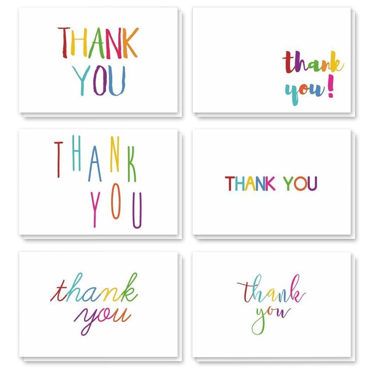 48 Pack Thank You Note Cards with Envelopes for Kids Birthday, Baby Shower,  Blank Inside (4x6 In)